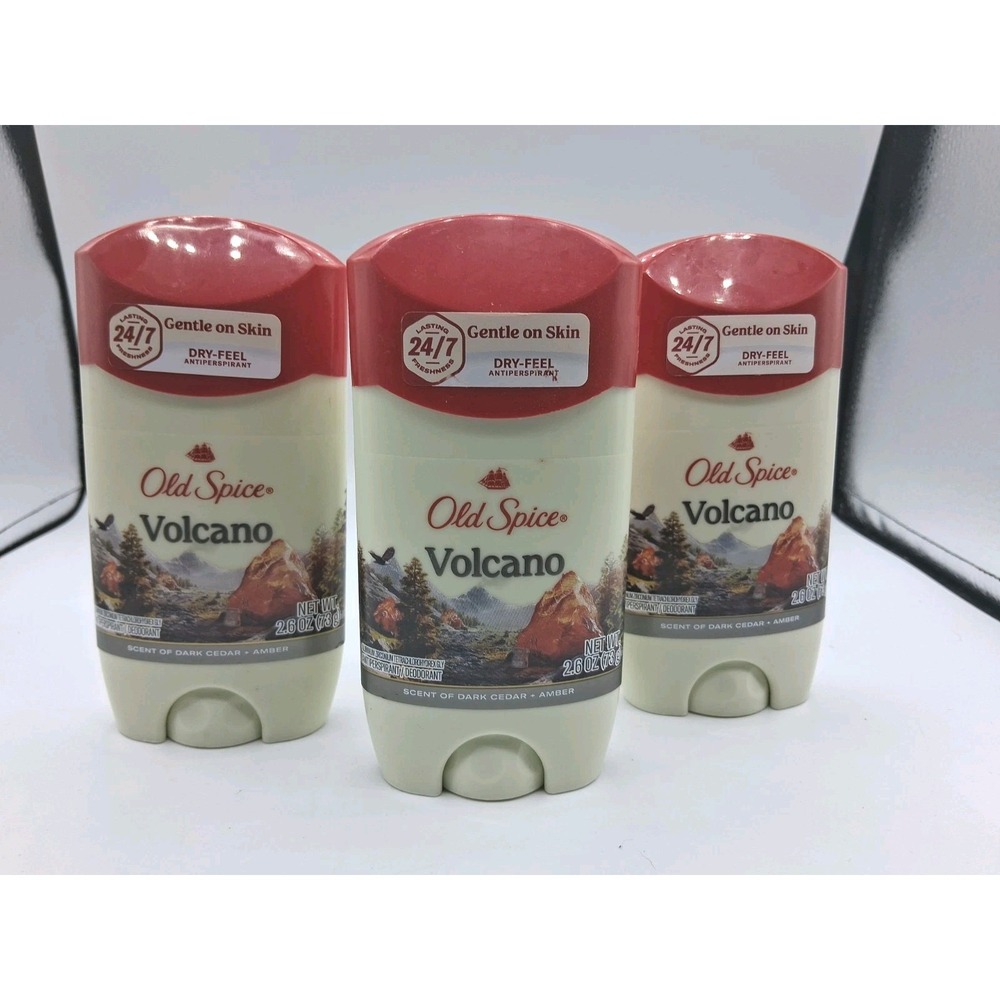 3X Old Spice Volcano Antiperspirant & Deodorant : Dark Cedar & Amber 2.6 Oz
